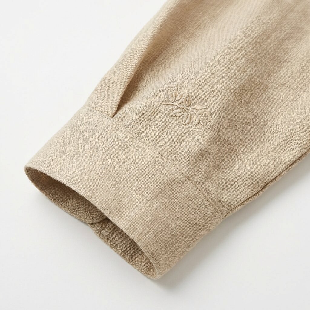 フレンチリネン 七分袖レギュラーカラーシャツ - 7