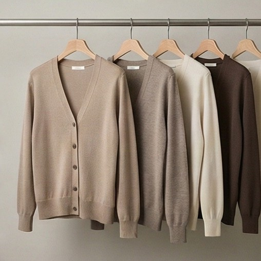 メリノタッチVネックカーディガン（5色展開）